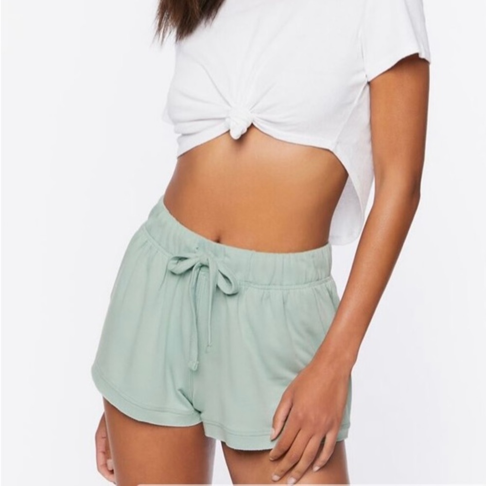 Drawstring Lounge Shorts Blue Mist
